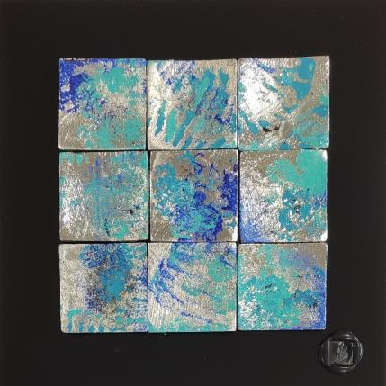 Peinture Pampelune  par Bauquel Véronique | Tableau Abstrait Acrylique, Bois, Collage, Feuille d'argent, Résine Minimaliste