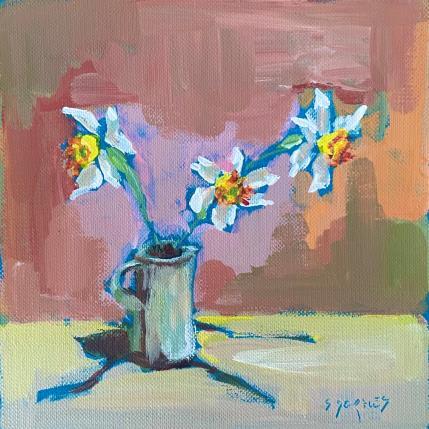 Painting Bouquet moderne by Morales Géraldine | Painting Figurative Acrylic Still-life