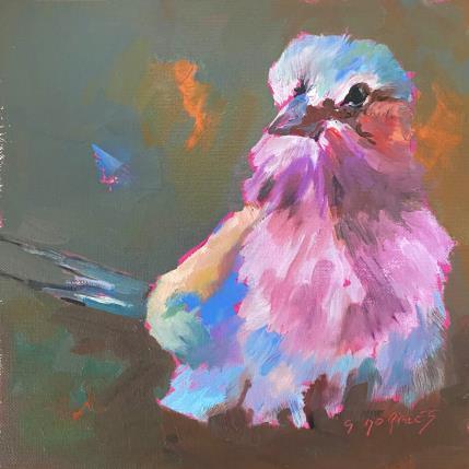 Painting Oiseau africain by Morales Géraldine | Painting Figurative Oil Animals, Pop icons