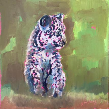 Painting léopard bébé by Morales Géraldine | Painting Figurative Oil Animals, Pop icons