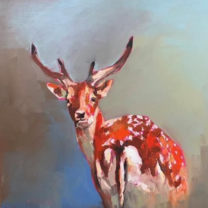 Painting Faon by Morales Géraldine | Painting Figurative Oil Animals