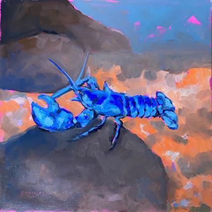 Peinture Le homard bleu par Morales Géraldine | Tableau Figuratif Huile Animaux