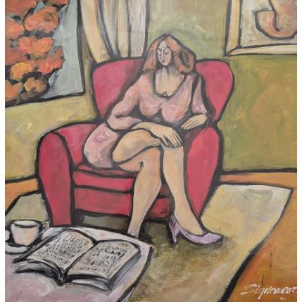 Peinture Le dernier best seller par Signamarcheix Bernard | Tableau Art naïf Acrylique, Encre, Pastel