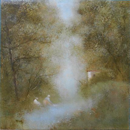 Peinture Les lavandières par Moulia Francis | Tableau Figuratif Huile Nature, Paysages, Scènes de vie