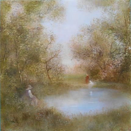 Peinture Un après-midi d'été par Moulia Francis | Tableau Figuratif Huile Nature, Paysages, Scènes de vie