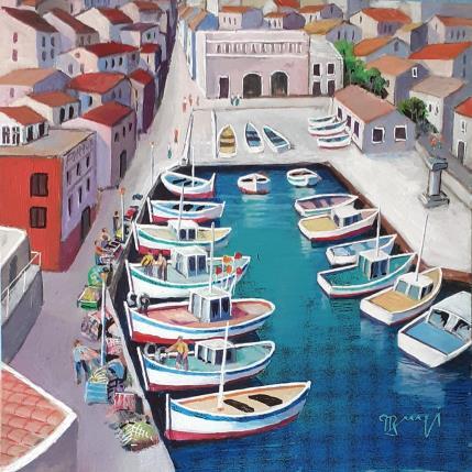 Peinture LE VALLON VU DU PONT 2 par Burgi Roger | Tableau Figuratif Acrylique Marine, Paysages