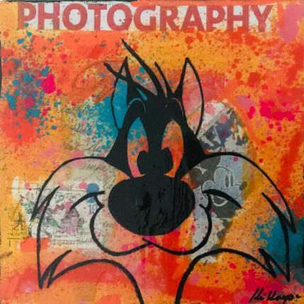 Painting Gros minet by Kikayou | Painting Pop-art Acrylic, Gluing, Graffiti Pop icons