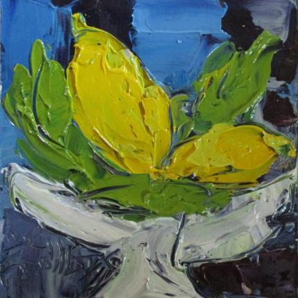 Peinture coupe aux citrons par Joelle Fouilloux | Tableau  Huile