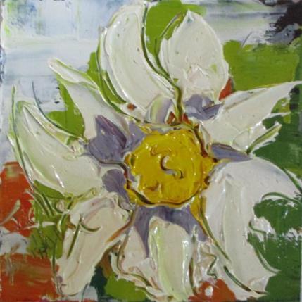 Peinture marguerite par Joelle Fouilloux | Tableau  Huile