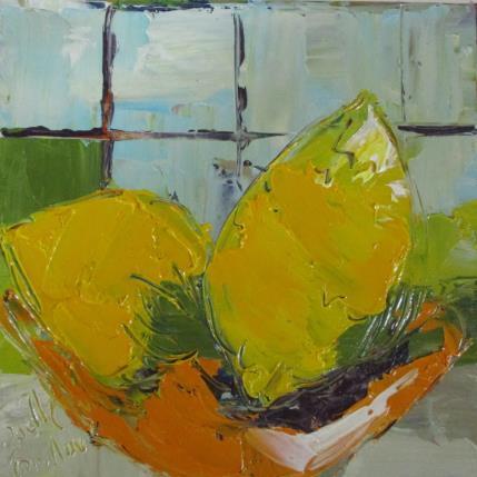 Peinture coupe aux citrons par Joelle Fouilloux | Tableau  Huile