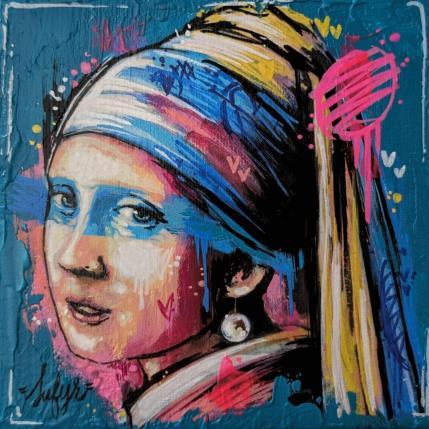 Peinture La jeune fille à la perle par Sufyr | Tableau Street Art Graffiti, Posca Portraits