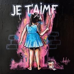 Painting Je peins l'amour je t'aime by Sufyr | Painting Street art Graffiti, Posca Child, Pop icons