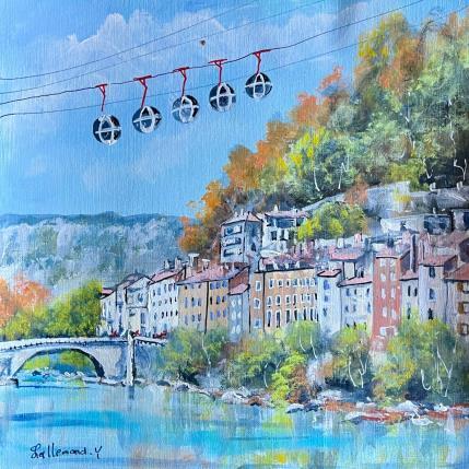 Painting Grenoble et les bulles 3 by Lallemand Yves | Painting Figurative Acrylic Urban