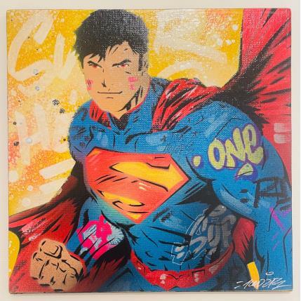 Peinture NEW SUPERMAN par Kedarone | Tableau Pop-art Acrylique, Graffiti Icones Pop