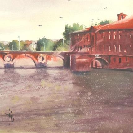 Painting Particularité architecturale by Abbatucci Violaine | Painting Figurative Watercolor Pop icons