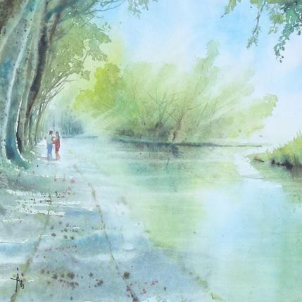 Peinture En amoureux par Abbatucci Violaine | Tableau Figuratif Aquarelle