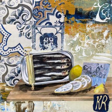 Peinture Les vacances  par Romanelli Karine | Tableau Figuratif Acrylique, Collage Natures mortes