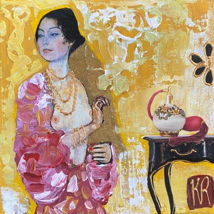 Peinture Lise  par Romanelli Karine | Tableau Figuratif Acrylique, Collage, Pastel, Posca Portraits, Scènes de vie