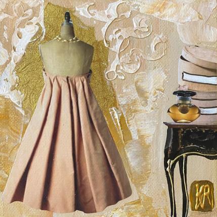 Peinture Premier soir  par Romanelli Karine | Tableau Figuratif Acrylique, Collage, Papier, Pastel, Posca Mode