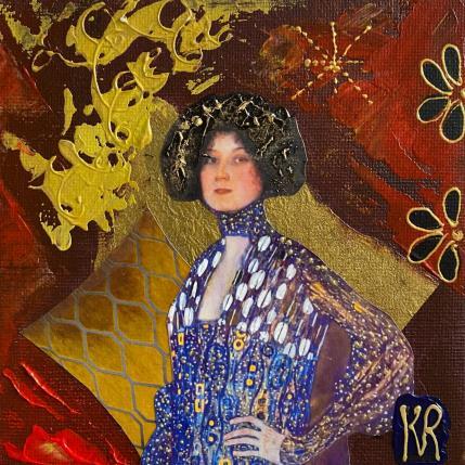 Peinture Son regard  par Romanelli Karine | Tableau Figuratif Acrylique, Collage, Papier, Pastel, Posca Portraits, Scènes de vie