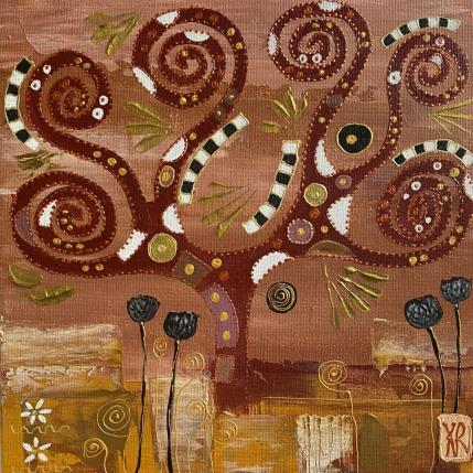 Peinture La fin de l’été  par Romanelli Karine | Tableau Figuratif Acrylique, Collage, Papier, Pastel, Posca Paysages