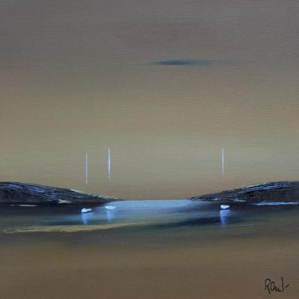 Peinture Evasion 67 par Roussel Marie-Ange et Fanny | Tableau Figuratif Huile Marine, Minimaliste