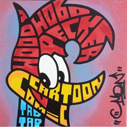 Gemälde Woody Woodpecker Face von Cmon | Gemälde Pop-Art Pop-Ikonen