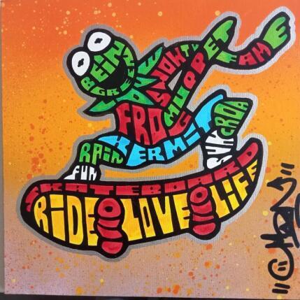 Peinture Kermit Skate par Cmon | Tableau Pop-art Icones Pop