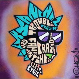 Pintura Cool Rickie Purple Galaxy  por Cmon | Pintura Pop-art Pop icons