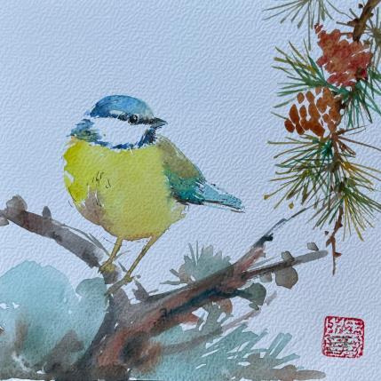 Peinture F1 Bird  10019-20735-20240912-2 par Yu Huan Huan | Tableau Figuratif Aquarelle, Encre Animaux, Nature