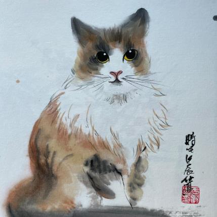 Peinture F2 Cat 10019-20735-20240912-6 par Yu Huan Huan | Tableau Figuratif Aquarelle, Encre Animaux