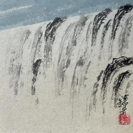 Peinture F2 Waterfall  10019-20735-20240912-8 par Yu Huan Huan | Tableau Figuratif Aquarelle, Encre Paysages
