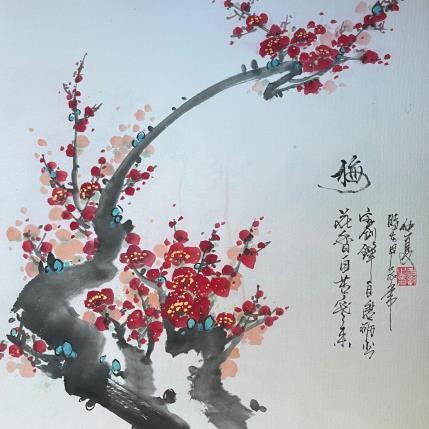 Peinture F4 Cherry blossom  10019-20735-20240912-14 par Yu Huan Huan | Tableau Figuratif Aquarelle, Encre Nature
