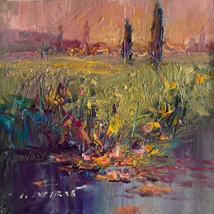 Peinture Sunset in the Meadow par Petras Ivica | Tableau Impressionnisme Huile Paysages