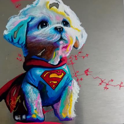Peinture Super Puppy 2 par Medeya Lemdiya | Tableau Pop-art Acrylique, Métal Icones Pop