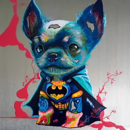 Peinture Bat Puppy par Medeya Lemdiya | Tableau Pop-art Acrylique, Métal Icones Pop