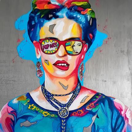 Peinture Pop Frida par Medeya Lemdiya | Tableau Pop-art Acrylique, Métal Icones Pop