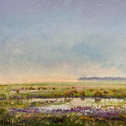 Peinture La baie de Somme le matin par Sannier Daniel | Tableau Impressionnisme Huile Paysages