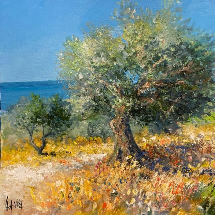 Painting Île de Mytilène, Grèce by Sannier Daniel | Painting Impressionism Oil Landscapes