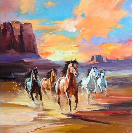 Painting Heros of the Wild Desert by Bond Tetiana | Painting Figurative Oil Animals