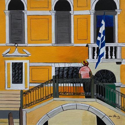 Peinture Le gondolier 2 par Du Planty Anne | Tableau Figuratif Acrylique Urbain