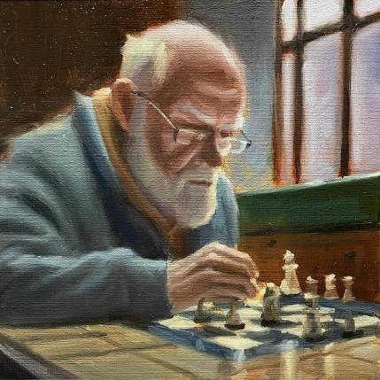 Peinture Le joueur d'échec par Zbylut Ludovic | Tableau Figuratif Huile