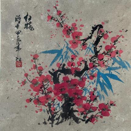 Peinture Cherry blossom par Yu Huan Huan | Tableau Figuratif Encre Nature