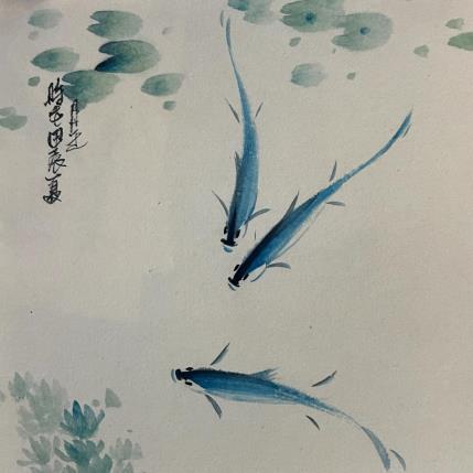 Peinture Fish par Yu Huan Huan | Tableau Figuratif Encre Animaux