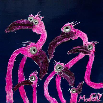 Peinture RESTONS GROUPUS par Moogly | Tableau Art Singulier Acrylique, Pigments, Résine Animaux