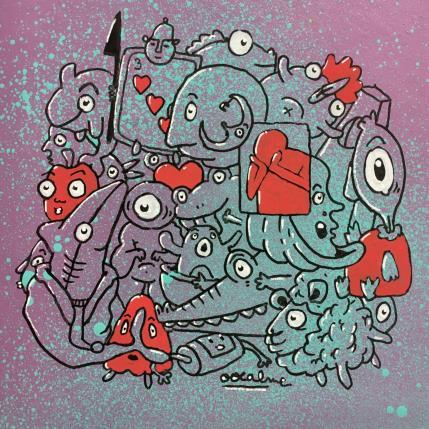 Peinture Keith Love 1 par Oocalme | Tableau Art Singulier Graffiti, Posca Animaux