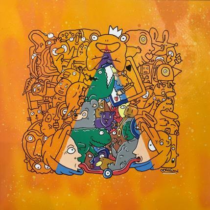 Peinture Faisceau coloré par Oocalme | Tableau Art Singulier Graffiti, Posca Animaux