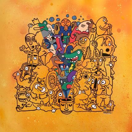 Peinture Faisceau coloré par Oocalme | Tableau Art Singulier Graffiti, Posca Animaux