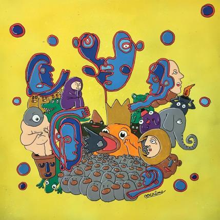 Peinture King of the ducks par Oocalme | Tableau Art Singulier Graffiti, Posca Animaux