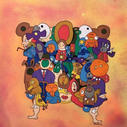 Peinture Ma Gritte par Oocalme | Tableau Art Singulier Graffiti, Posca Animaux